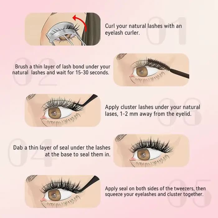 UCoolMe cils marron flore D Curl naturel vaporeux et léger segmenté cils grappe pour le maquillage à