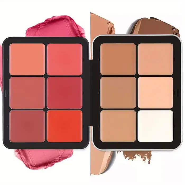 Palette de maquillage tout-en-un pour femmes, 12 couleurs, correcteur en étain métallique et crème B