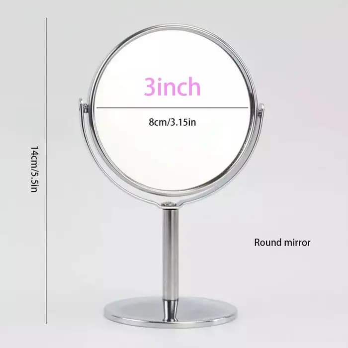 Miroir de maquillage miroir de maquillage Portable Double face en métal 3 pouces 4 pouces rond/ovale