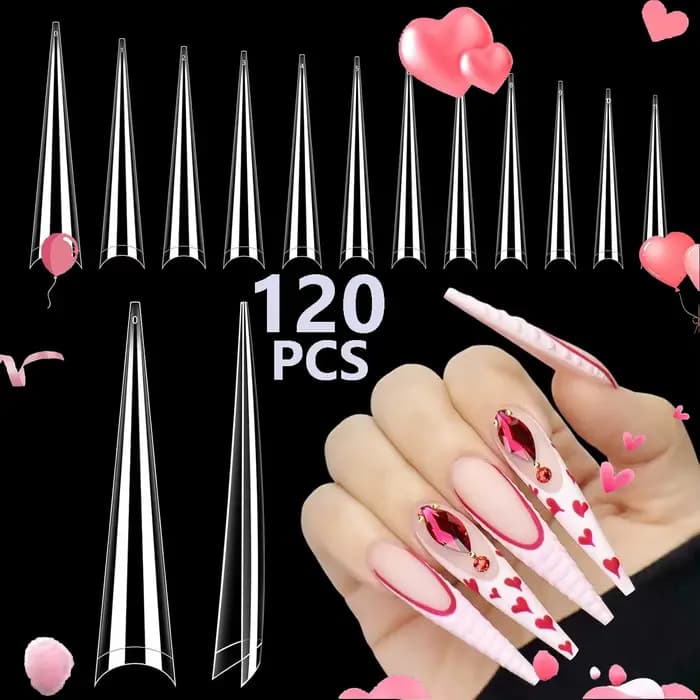60 pièces/100 pièces/120 pièces couverture complète faux ongles longs Stiletto conseils sculptés cla