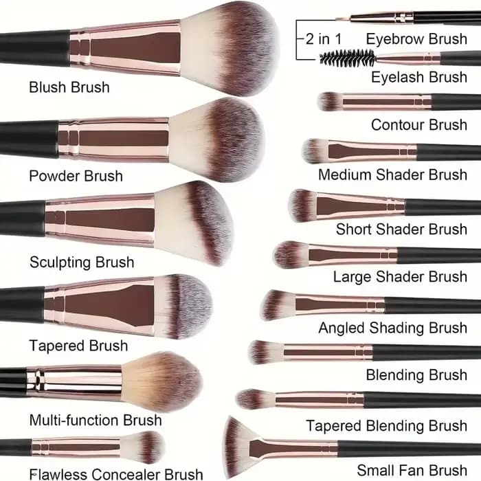 Ensemble professionnel de 3/20 pinceaux de maquillage doux et moelleux pour fard à paupières, fond d
