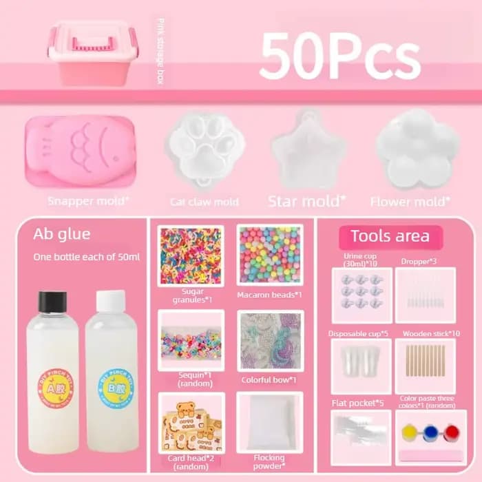 Kit de fabrication de squishies Taba DIY, gel liquide, kit de fabrication de squishies en silicone, 