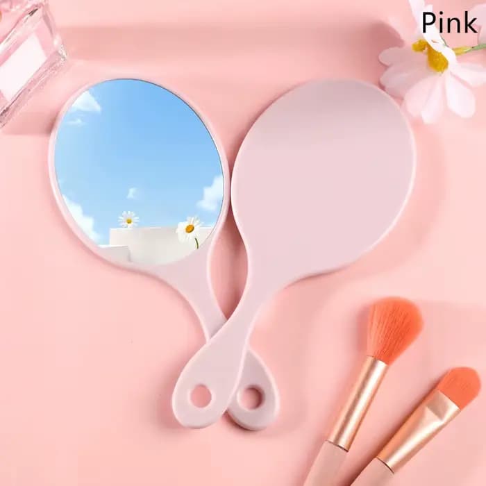 Miroir de maquillage à main rond miroir de vanité de maquillage avec poignée miroir à main SPA Salon