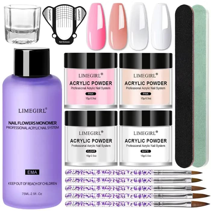 LIMEGIRL Ensemble de poudre acrylique, poudre acrylique et kit d'outils pour la création de sculptur