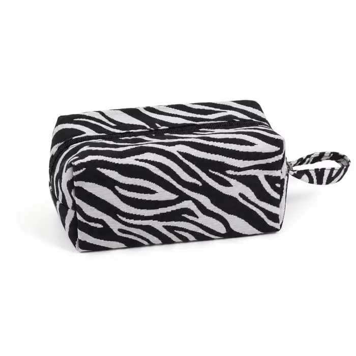 Trousse à crayons portable esthétique à imprimé animal avec sangle de transport, pochette zippée gra
