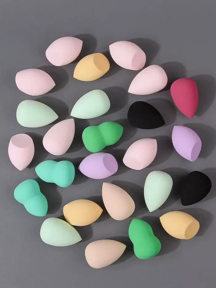Éponges de maquillage sans latex, 10/20/25/50/100 pièces |   Couleurs et formes aléatoires pour liqu