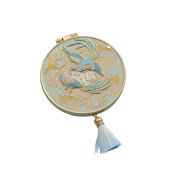 Miroir de maquillage pliant en métal pour femmes, artisanat, portable, cosmétique, exquis, créatif, 