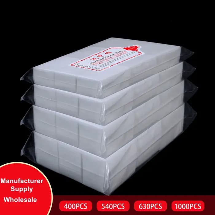 Lingettes à ongles non pelucheuses, lingettes à colle pour extensions de cils, tampons dissolvant de