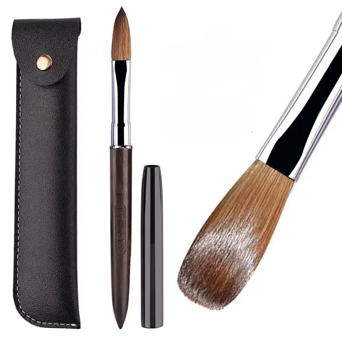 Kolinsky – brosse à ongles en acrylique, manche en bois de santal violet, stylo de sculpture sur Gel