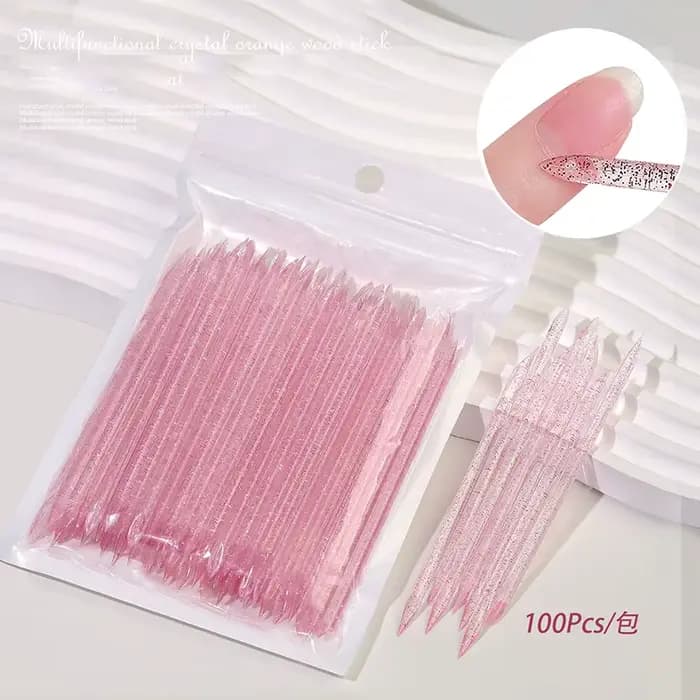 Bâton de paillettes en cristal réutilisable, Double extrémité, outil de retrait de cuticules, stylo 