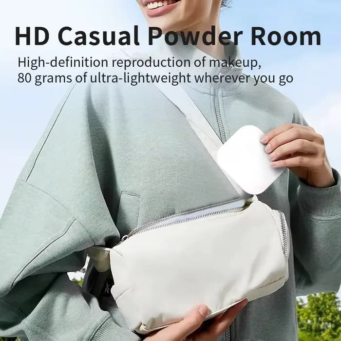 Miroir compact avec éclairage, grossissement 1X/2X, miroir de maquillage portable pliable de poche L