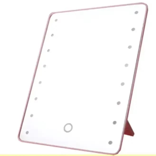 Miroir de maquillage à 16 LED avec lumière tactile réglable, miroir cosmétique de bureau Portable, o