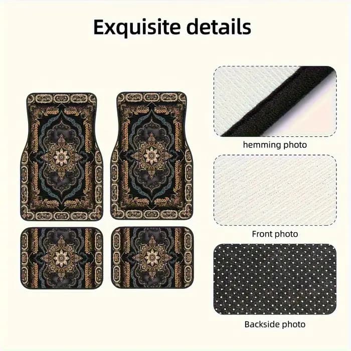 Ensemble de tapis de voiture à motif de Style rétro bohème, Design de Style ethnique, accessoires d'