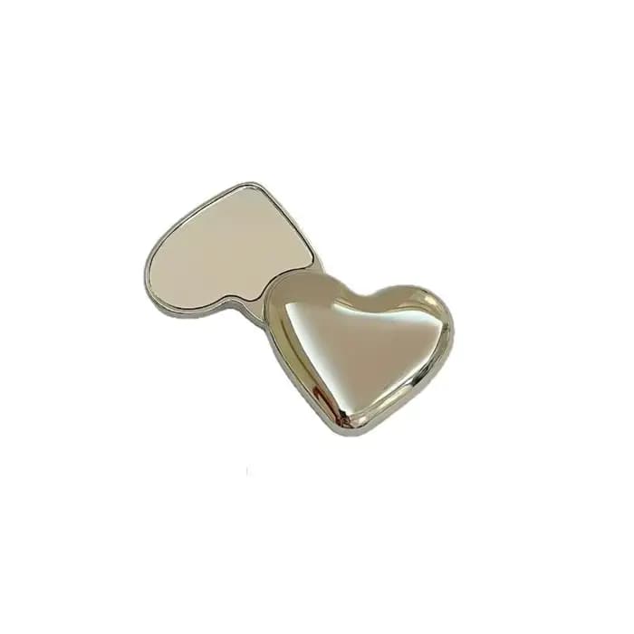 Miroir de maquillage de formes rondes carrées pour fille, petit miroir Portable rotatif pour étudian