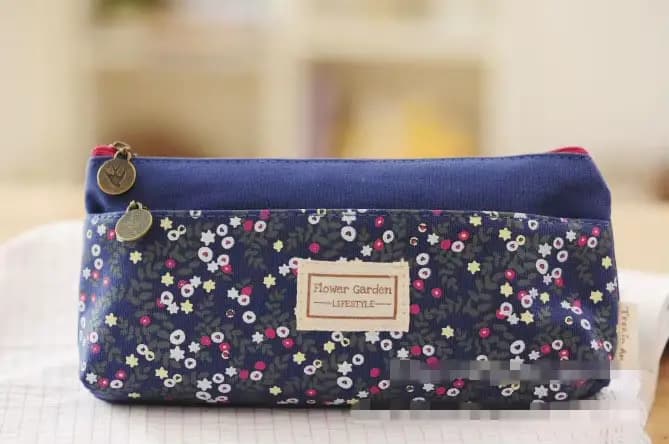 Trousse à Crayons à Double Fermeture Éclair de 4 Couleurs, Sac de Rangement Portable pour Fourniture