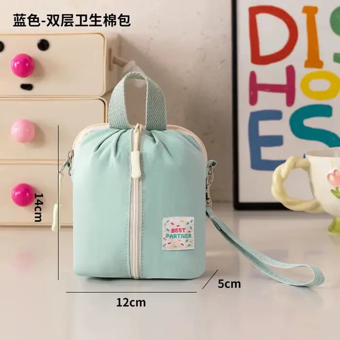 Sac de rangement pour serviettes hygiéniques Macaron, petit et portable, sac de rangement pour cosmé