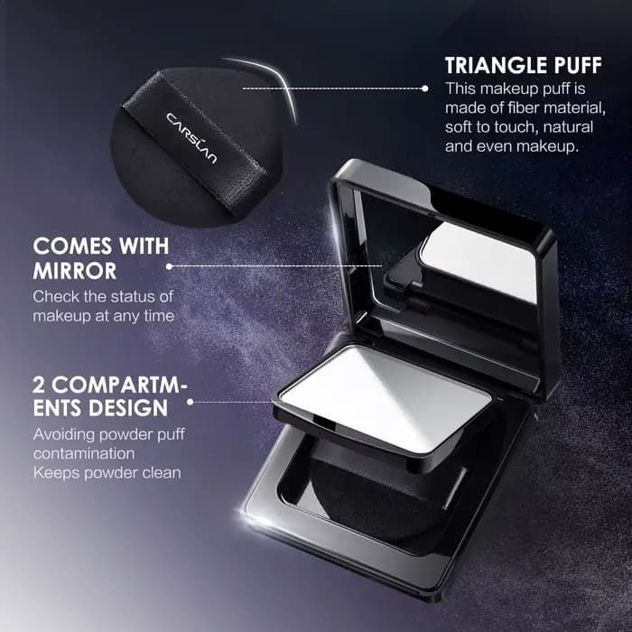 CARSLAN rester mat visage pressé poudre compacte 24H longue durée contrôle de l'huile translucide po