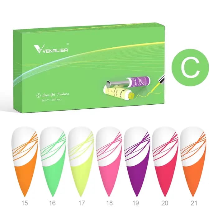 Kit de gel liner VENALISA 8ml, gel de peinture pour ongles français, vernis gel soak-off UV LED, cou