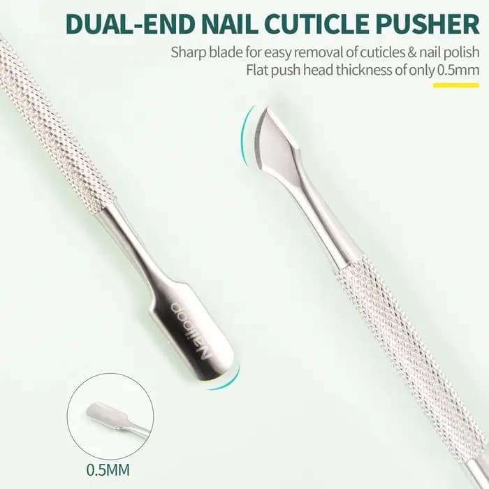 Nailpop ciseaux à cuticules en acier inoxydable manucure pédicure tondeuse et poussoir argent peau m
