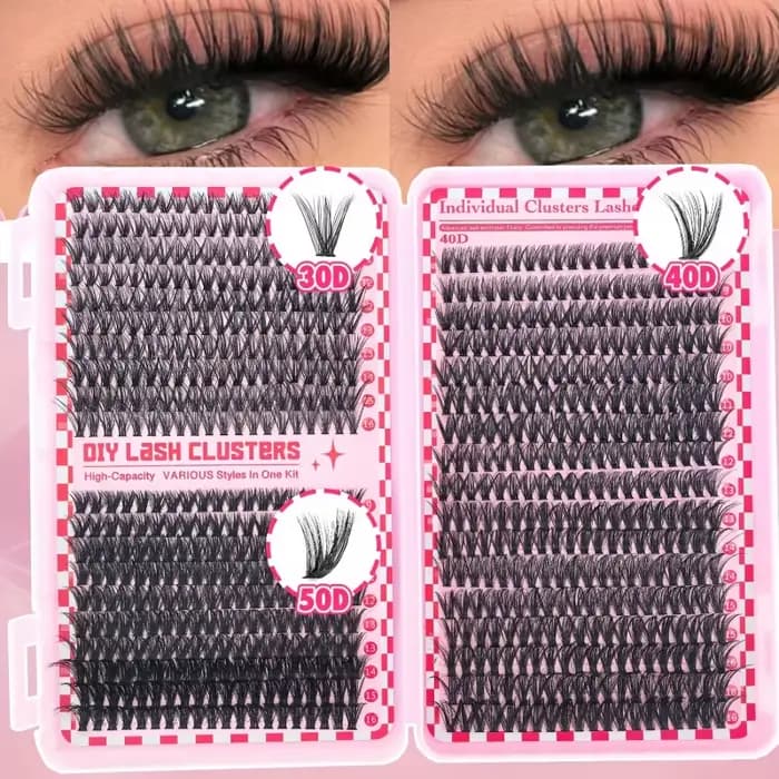 Kit d'extension de cils-cils en grappe de bricolage moelleux, boucle D 30D/40D/50D/60D/80D/100D mixt