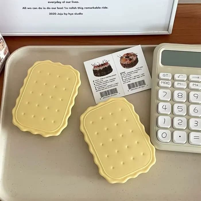 Mini miroir de poche en forme de biscuit au fromage, portable, pliable, pour maquillage, pour voyage