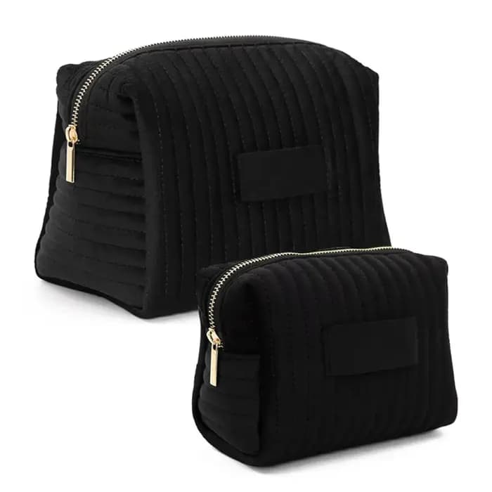Trousse de Maquillage Personnalisée Grande Capacité en Velours Couleur Unie, Organisateur de Voyage,