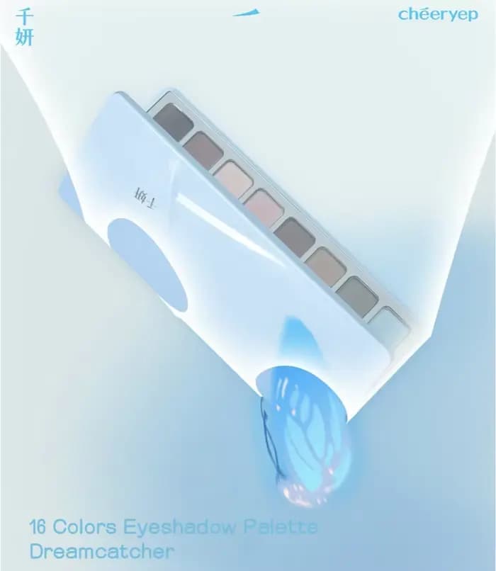 Qianyan Cheeryep Palette de fards à paupières Dreamcatcher 15g bleu mat Satin miroitant haute Impact