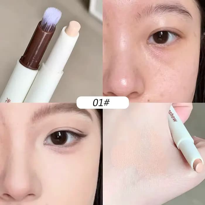 Correcteur de couleur du visage avec brosse, stylo correcteur, éclaircissant, Double tête, haute cou