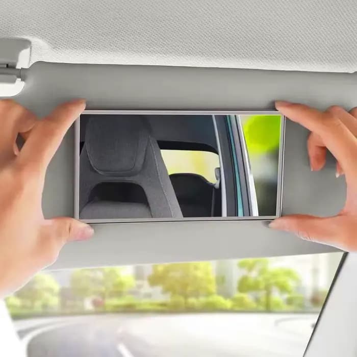 Miroir de pare-soleil de voiture, miroir cosmétique d'ombrage solaire en acier inoxydable pour femme