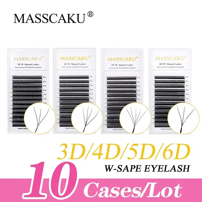 MASSCAKU 10 étuis floraison automatique forme W Bloom 6D8D Extensions de cils Premium Super conforta