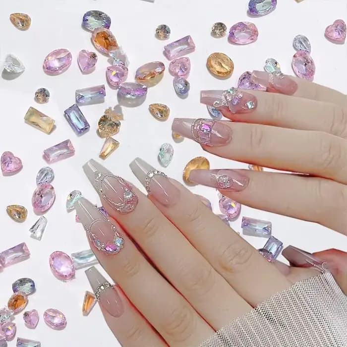 50 pièces 3D 5A 1-4MM Mini Zircon Nail Art strass cristal diamant accessoires pour paillettes manucu