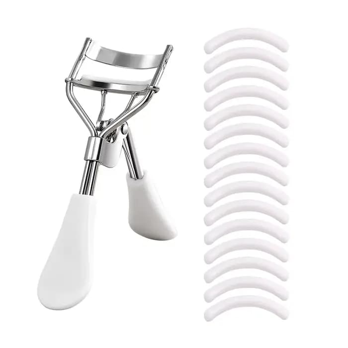 Recourbe-cils professionnel en métal avec 15 coussinets en silicone doux, arc de précision ergonomiq