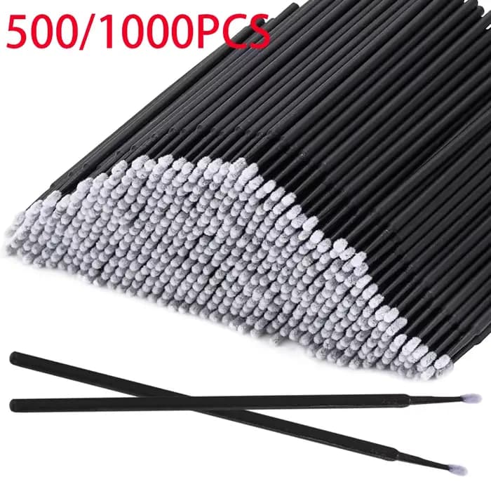 Brosse de nettoyage de cils, 500/1000 pièces, brosse en cristal très colorée, Micro brosse, maquilla