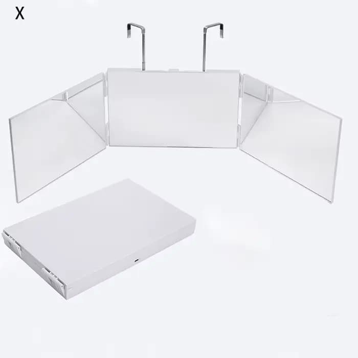 Miroir à cheveux pliable 3 voies avec LED, miroir de coupe avec éclairage, miroir de coiffure pour c