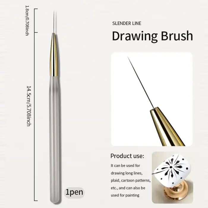 RSNACanon-Pinceaux à Ongles pour Nail Art, Stylo de Peinture à Rayures Françaises, Long Dessin Mince