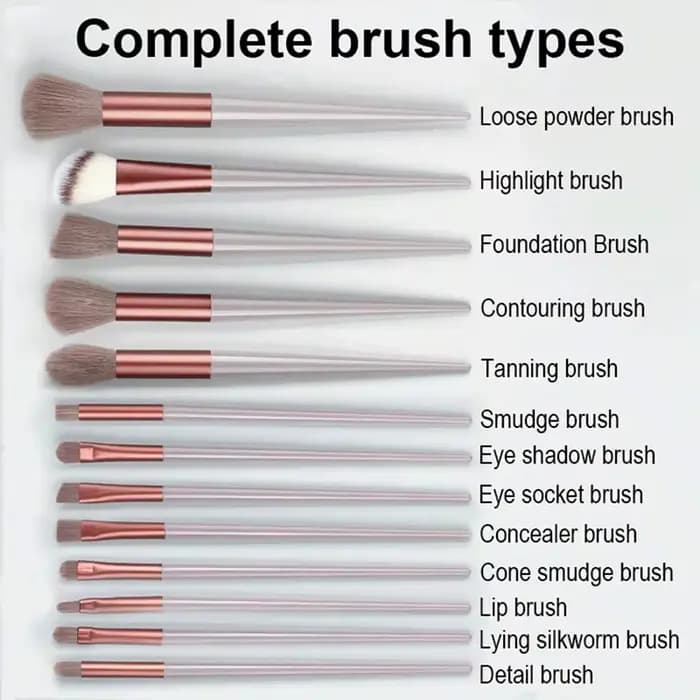 13 pièces ensemble de pinceaux de maquillage ombre à paupières fond de teint femmes brosse cosmétiqu