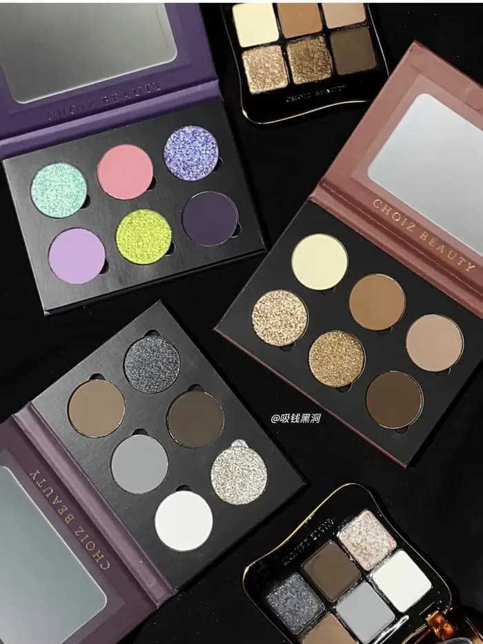 CHOIZ BEAUTY Palette de fards à paupières 6 couleurs Vert Mat Caméléon Scintillant Pailleté Haute Pi