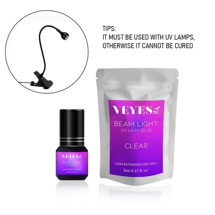 Veyes Inc Extensions de cils Colle UV pour cils transparente 5 ml