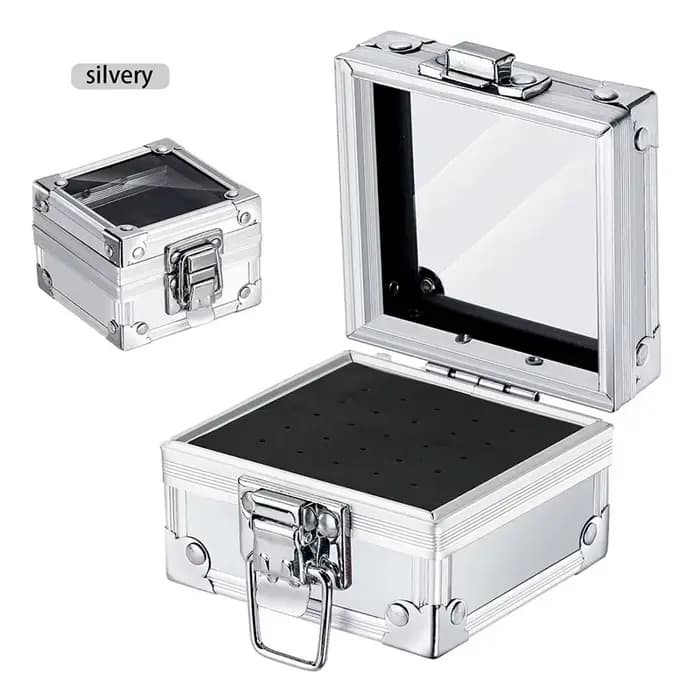Boîte de support de foret à ongles professionnel, 1 pièce, avec 25 trous, présentoir en aluminium, b