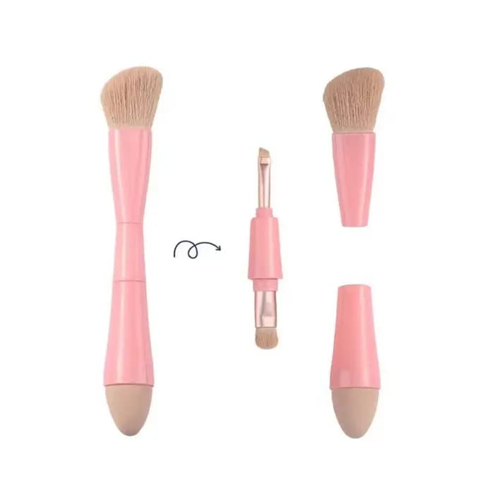 Ensemble de pinceaux de maquillage 4 en 1, pinceaux cosmétiques multifonctionnels doux à Double extr