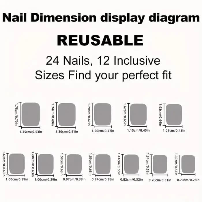 24 morceaux de faux ongles carrés courts, avec un cœur dégradé teint en halo et un design français c
