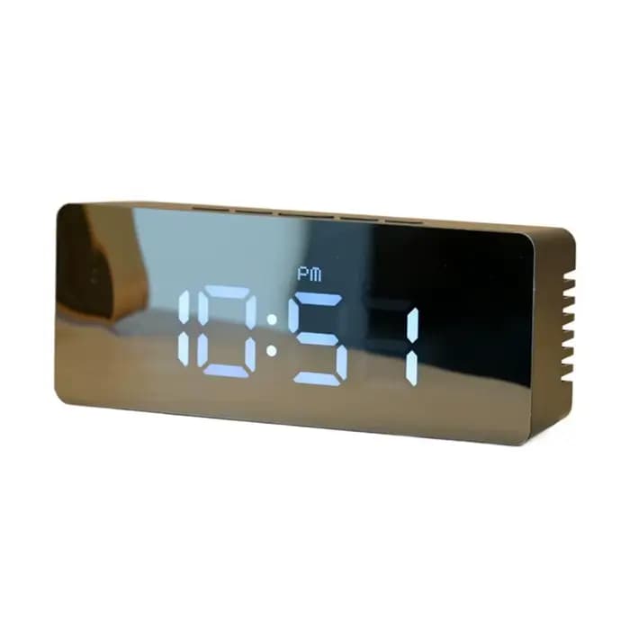Horloge numérique à LED avec miroir électronique, affichage de la température et de la date, mini ho