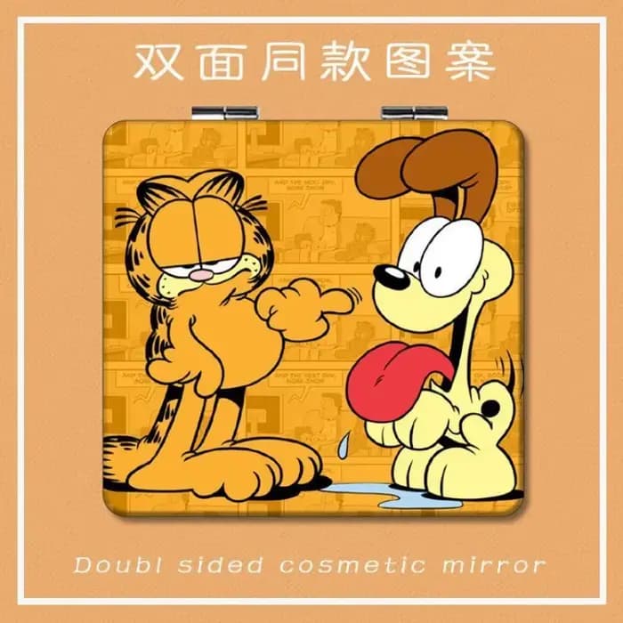 Miroir pliant double face Garfield Cartoon Creative Girl Makeup 2026 Nouveau Miroir portable de poch
