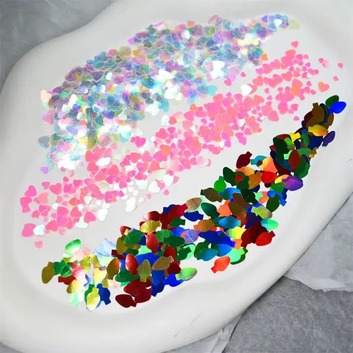 Paillettes holographiques pour ongles, 10g, cœur d'amour rose, décoration Nail Art, taille mixte, fl