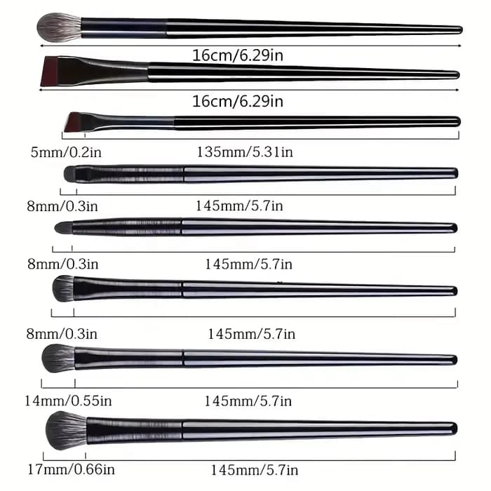 Ensemble de pinceaux de maquillage pour les yeux, avec poils en nylon et tête de pinceau en forme de