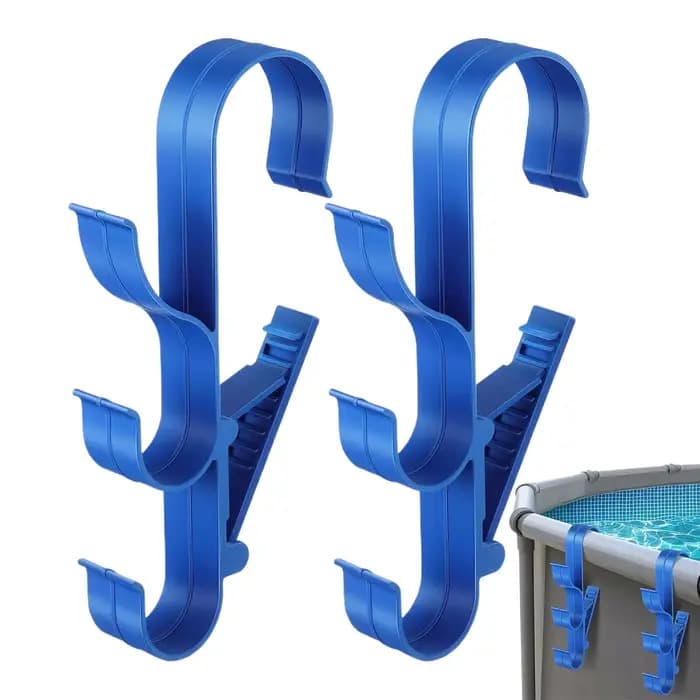 Lot de 2 supports en plastique pour épuisette de piscine, crochets pour poteaux de piscine, accessoi