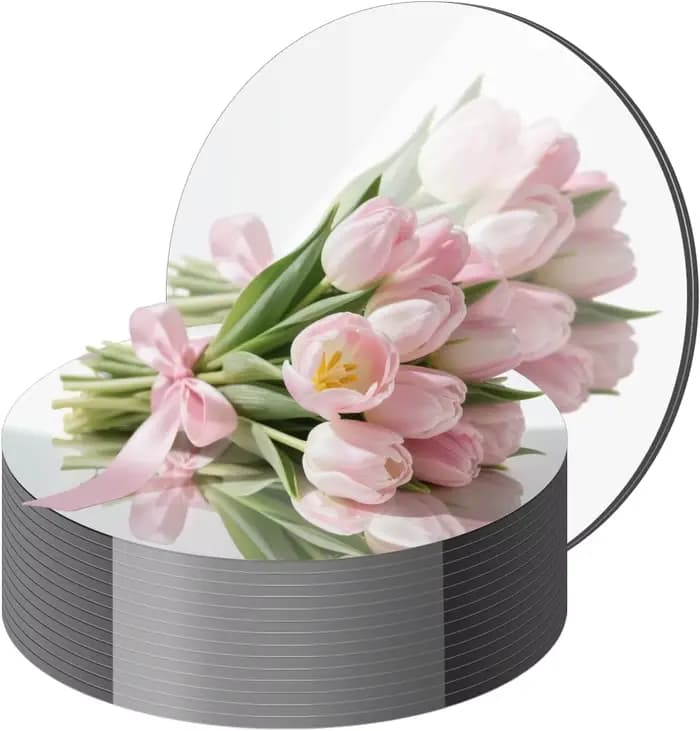 20 miroirs ronds pour centres de table, centres de table en miroir circulaire pour tables, dalles de