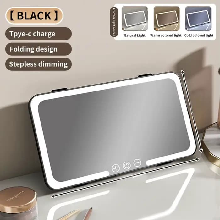 Miroir de courtoisie pour pare-soleil de voiture avec 3 modes d'éclairage tactile, détachable, recha