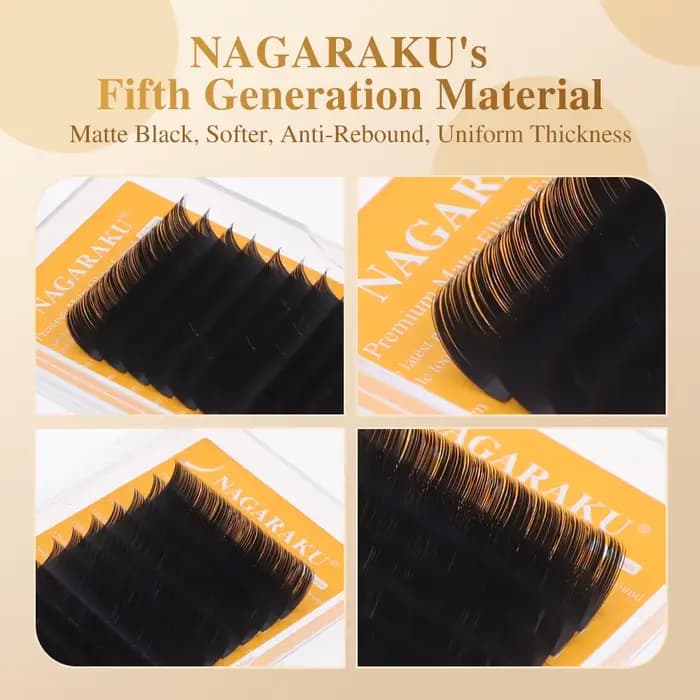 NAGARAKU nouvelle série Air Premium mat Ellipse cils haute densité pointes fendues cils légers natur