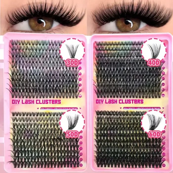 Kit d'extension de cils-cils en grappe de bricolage moelleux, boucle D 30D/40D/50D/60D/80D/100D mixt